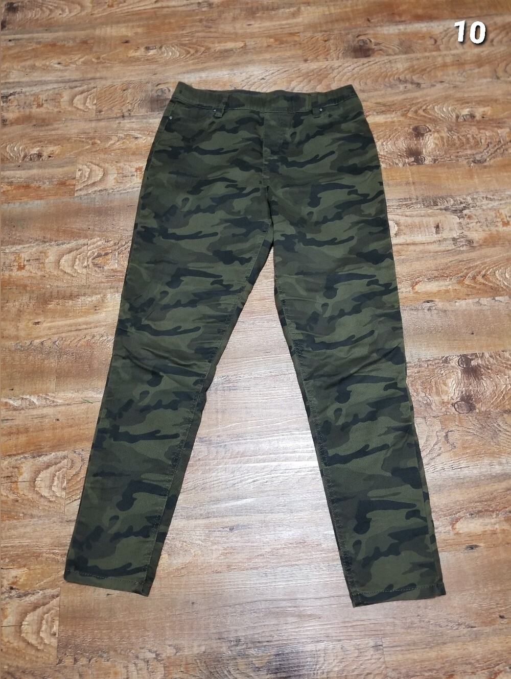 George Camouflage Pants - Olive Green 10 Pull On Skinny